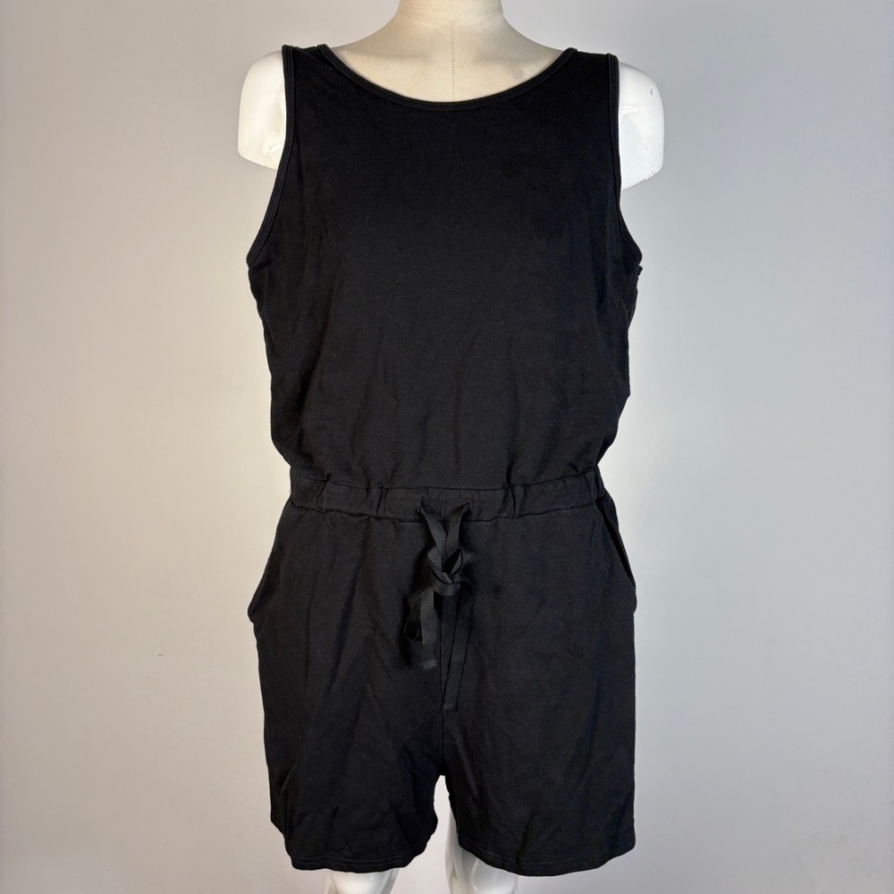 Smash + Tess Saturday Romper Midnight Black - Sleeveless Drop Waist Lounge M